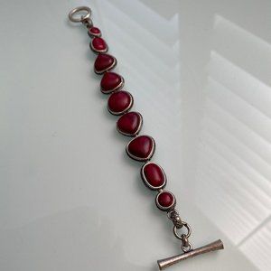 Lucky Brand | Metal Bracelet w/ Red Stones